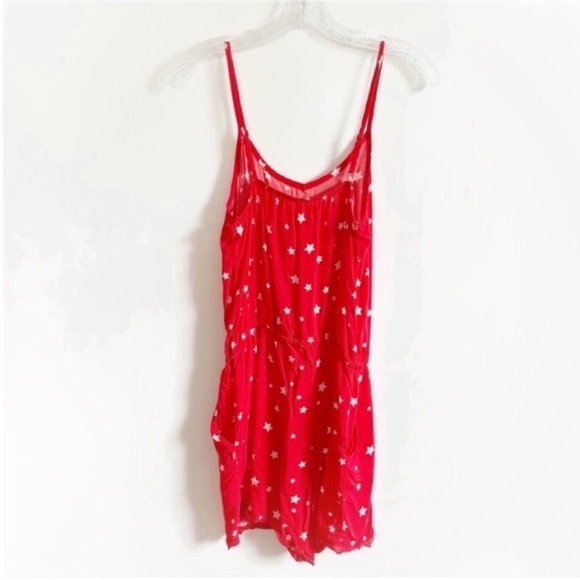 Levis romper red white star print shorts lace tie waist - Picture 9 of 9